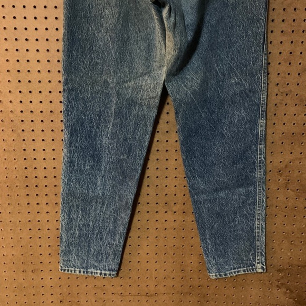 VTG Lee Jeans 11 Medium Acid Wash High Rise Straight Leg Denim 80s Distressed - Picture 4 of 8